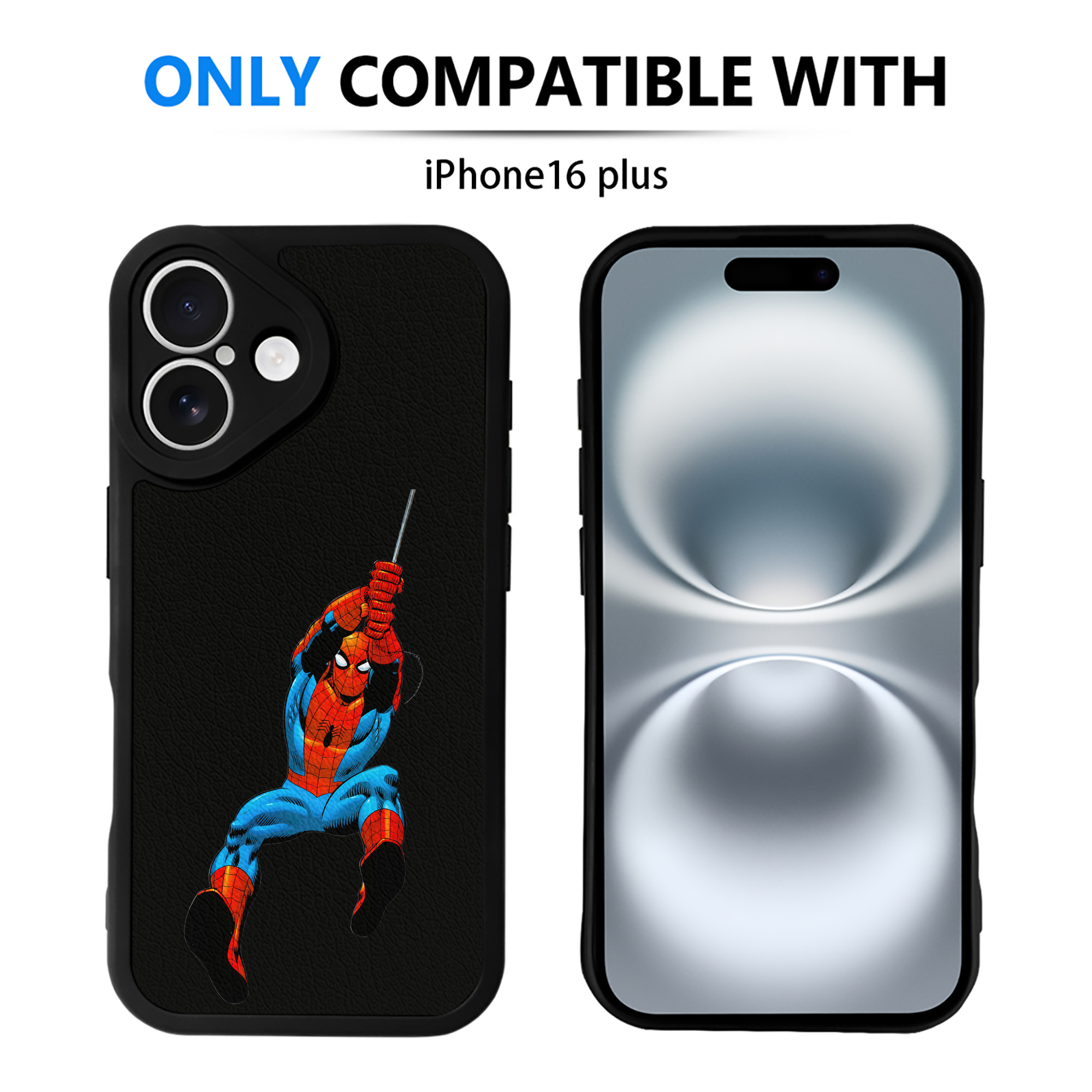 Spider Man スパイダーマン 【iPhone 16シリーズ対応】シリコンスマホケース（レザー調） 材質：シリコン